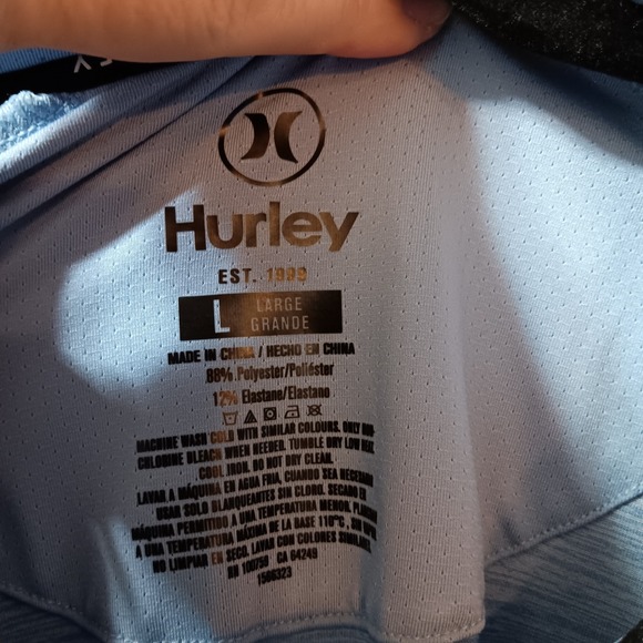 Hurley Mens Polo Shirt, Short Sleeve Athletic Golf‎ Casual Blue Large - Picture 2 of 4